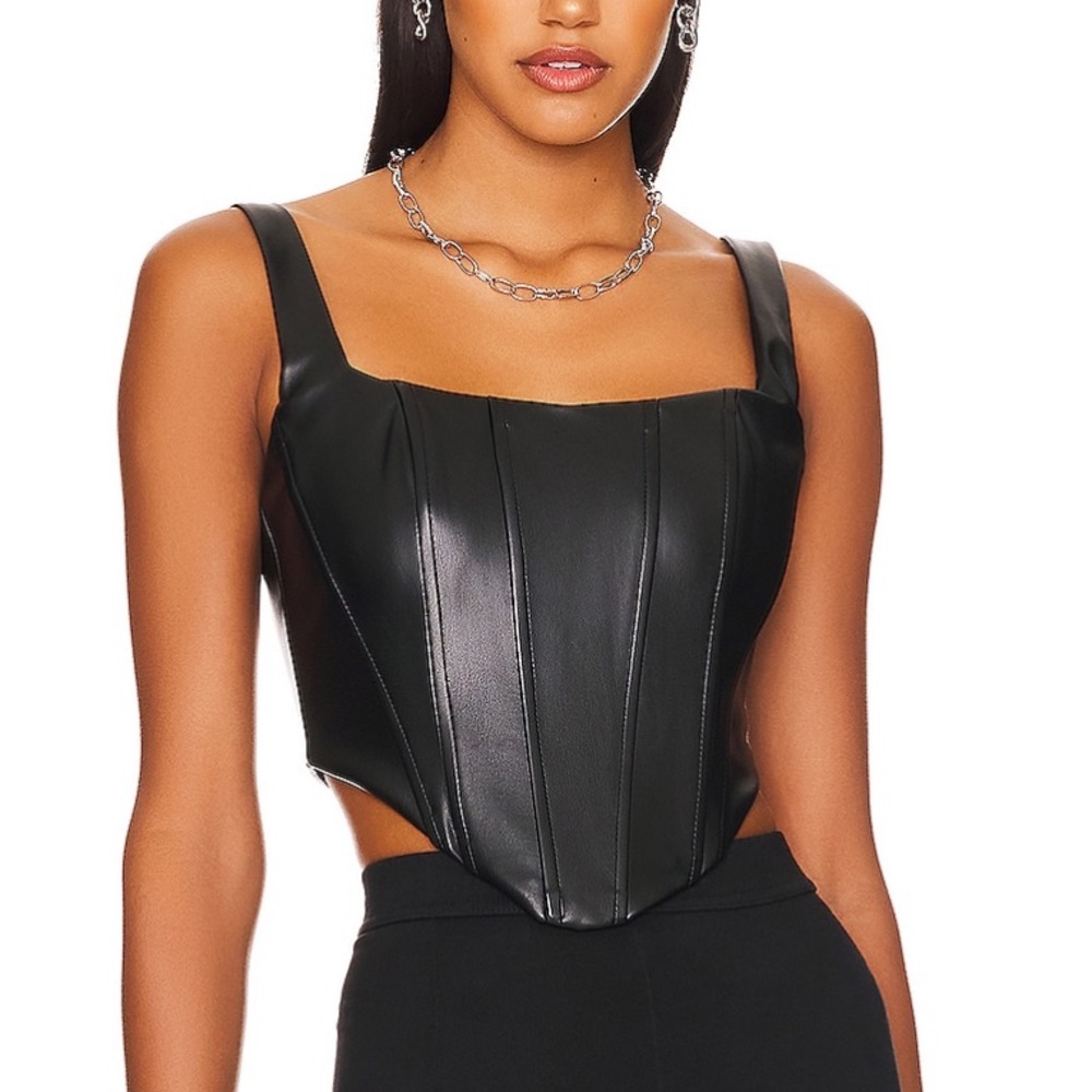Ali Faux Leather Corset Top